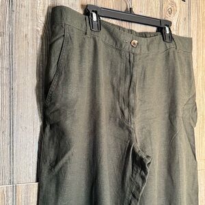 H&M woman’s size large linen Olive Green Pants